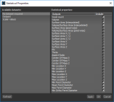 Statistical Properties dialog