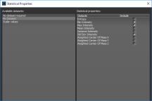 Statistical Properties dialog
